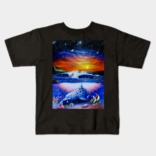 Dolphin seascape shirt Kids T-Shirt